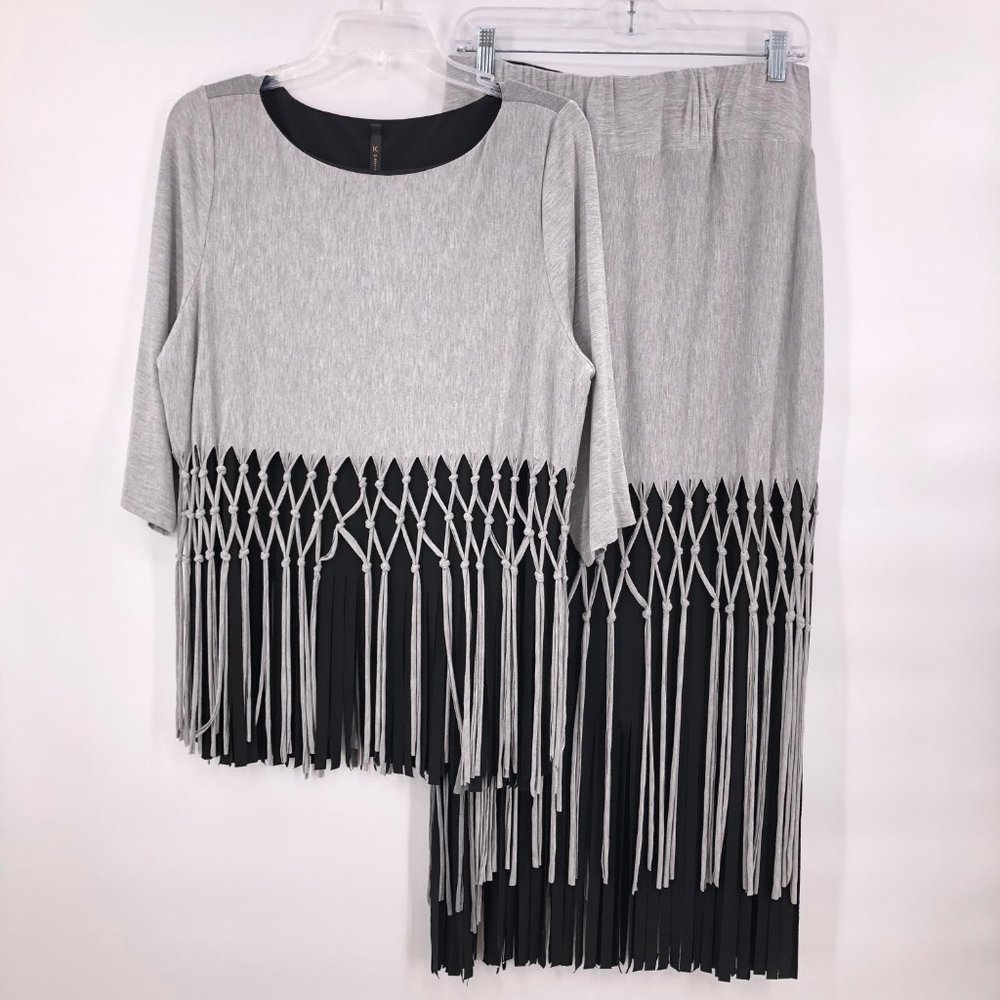 Like New IC Connie fringe top and skirt set